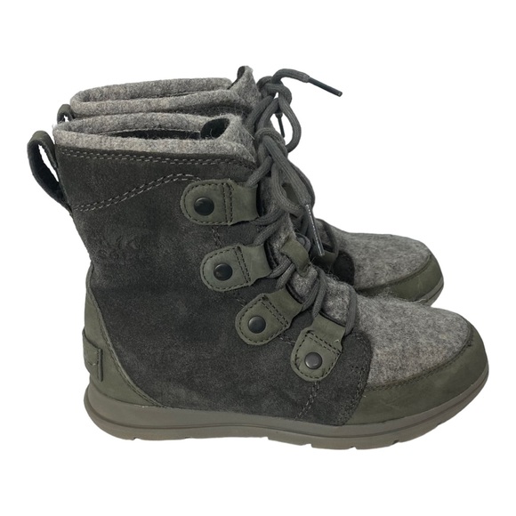 Sorel Joan Explorer Kinetic Snow Winter Suede/Wool Grey Boots Bootie 6 - Picture 6 of 9